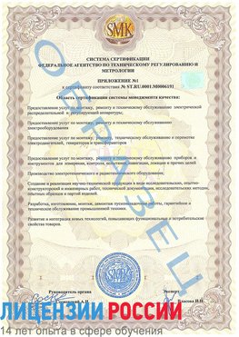 Образец сертификата соответствия (приложение) Таксимо Сертификат ISO 50001