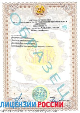 Образец сертификата соответствия (приложение) Таксимо Сертификат ISO 14001
